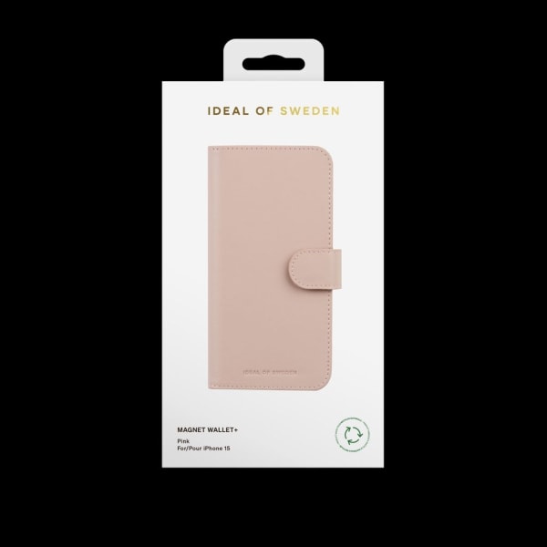 iDeal of Sweden iPhone 15 Magnet Wallet +, Rosa Rosa