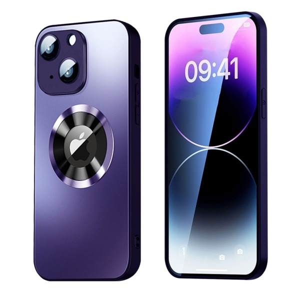 SiGN Magnetic Case iPhone 15 med linsskydd och logo view - Lila Lila