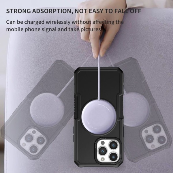 Magnetisk iPhone 15 Pro hybridskal - Svart Svart
