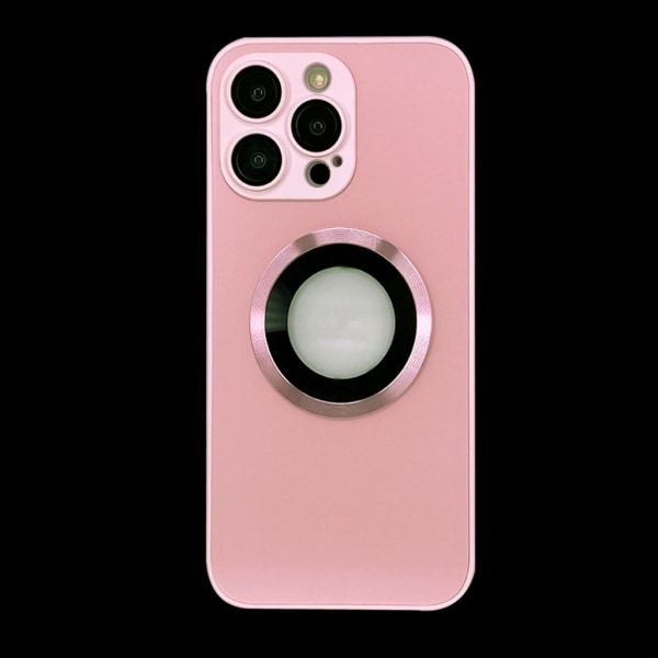 SiGN Magnetic Case iPhone 15 Pro med linsskydd och logo view - Rosa Rosa