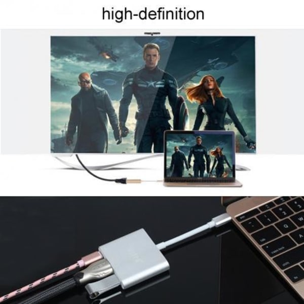 USB-C Hubb till HDMI, USB-A och USB-C Vit