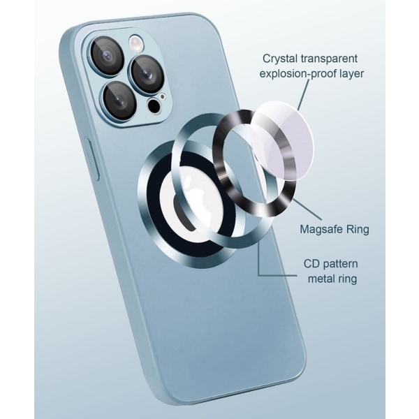 SiGN Magnetic Case iPhone 15 med linsskydd och logo view - Blå Blå