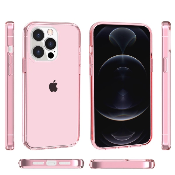 Hard PC + Soft TPU Skal För iPhone 14 Pro Max - Transparent Pink Transparent
