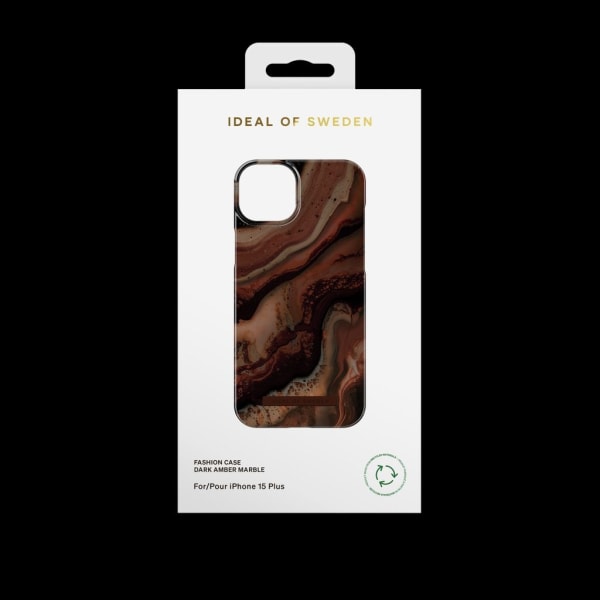 iDeal of Sweden iPhone 15 Plus skal, Dark Amber Marble