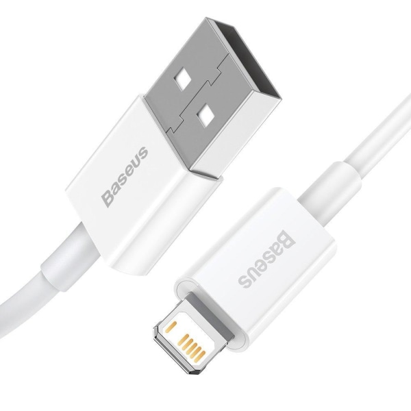 Baseus Superior Fast Charge USB-A till Lightning Kabel, 2.4A, 0. Vit