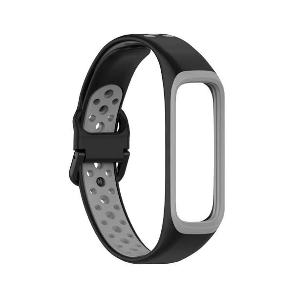 Silikonarmband för Samsung Galaxy Fit 2 SM-R220 - Svart/Grå Svart