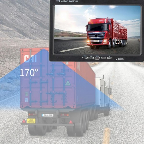 Trådlös Backkamera (2 st) för Lastbil inkl. LCD-skärm Svart