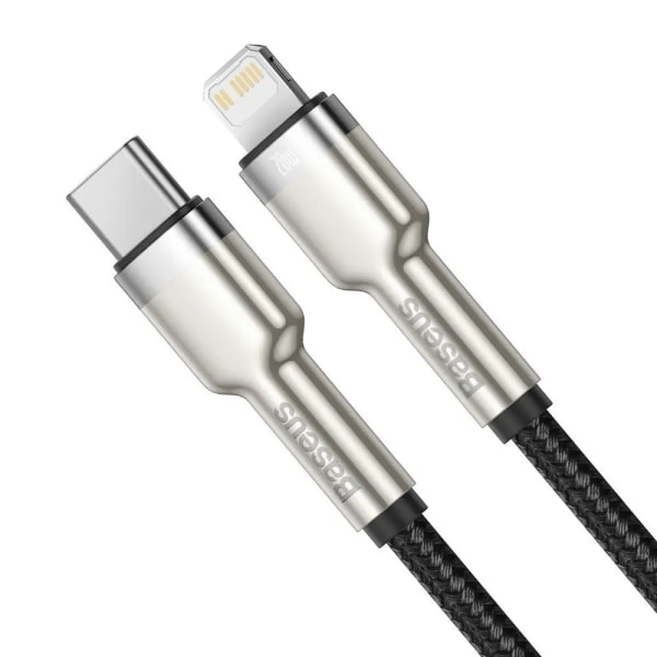 Baseus Cafule Metal USB-C till Lightning Kabel PD, 20W, 0.25m - Svart