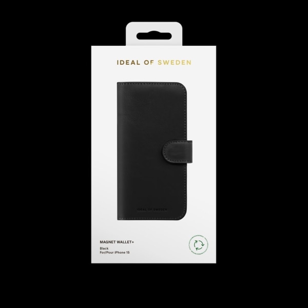 iDeal of Sweden iPhone 15 Magnet Wallet +, Svart Svart