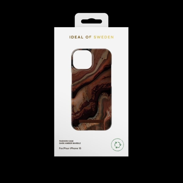 iDeal of Sweden iPhone 15 skal, Dark Amber Marble