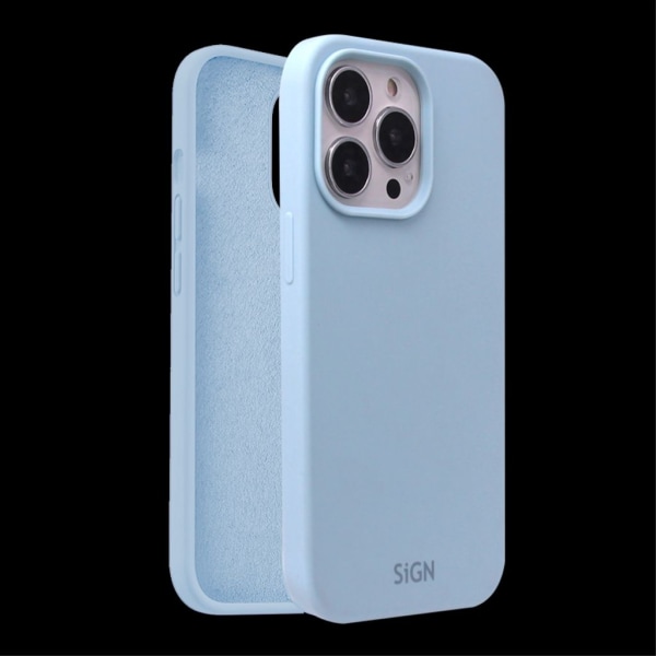 SiGN Liquid Silicone Case för iPhone 15 Pro - Ljusblå Blå