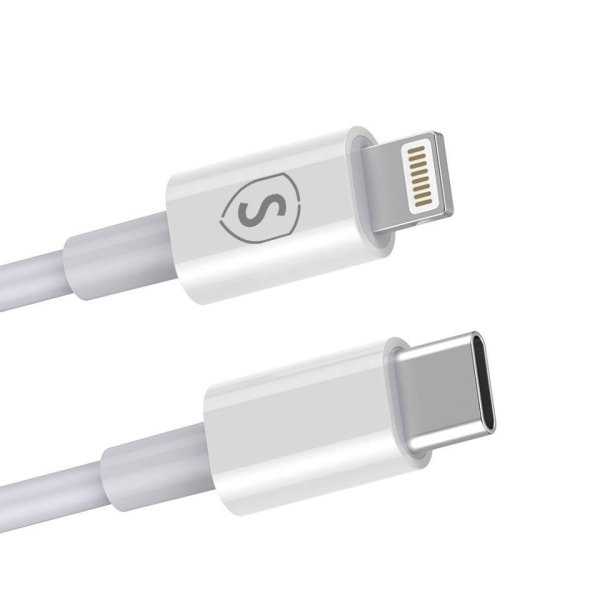 SiGN USB-C till Lightning Kabel 2.1A, 2m - Vit Vit två meter