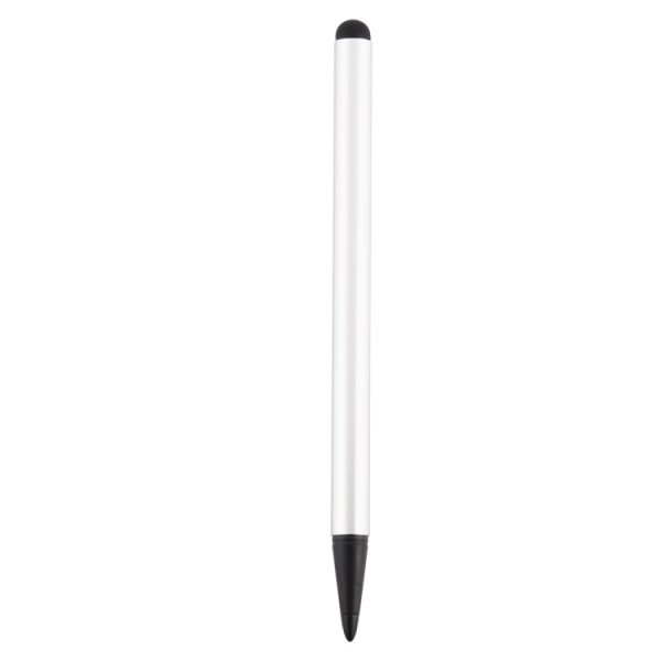 Stylus Pen för Touchskärmar med Dubbla Spetsar - Silver Silver