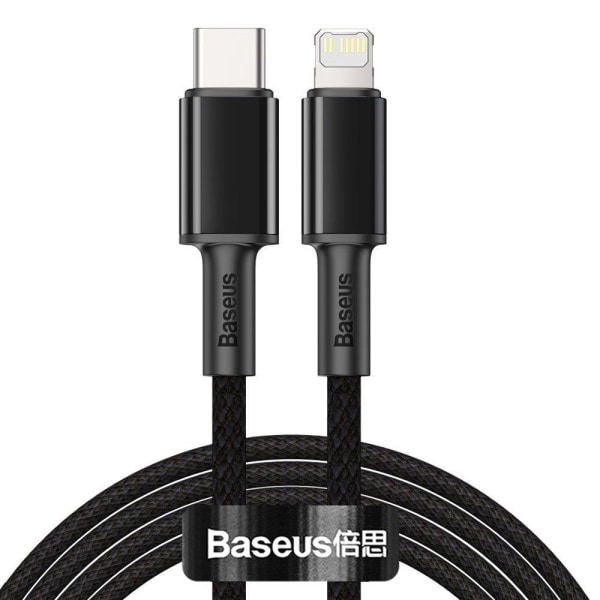 Baseus High Density USB-C till Lightning 20W PD 2 m - Svart Svart