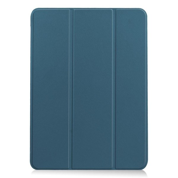 Litchi Skin Tri-Fold Fodral för iPad Air 10.9 (2020) - Petrolblå Blå