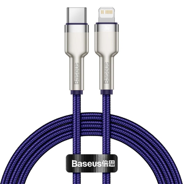 Baseus Cafule Metal USB-C till Lightning Kabel PD, 20W, 1m - Lil Lila