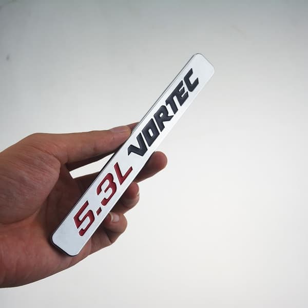 2 stk 5.3L VORTEC Panseremblem 3D Bokstav Logo Bilmotor Merke