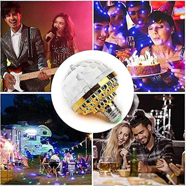 Farverig Roterende Magisk Kuglelampe Farverig LED Diskolampe Premium Magisk Lampe Stik I Diskolampe RGB Strobe