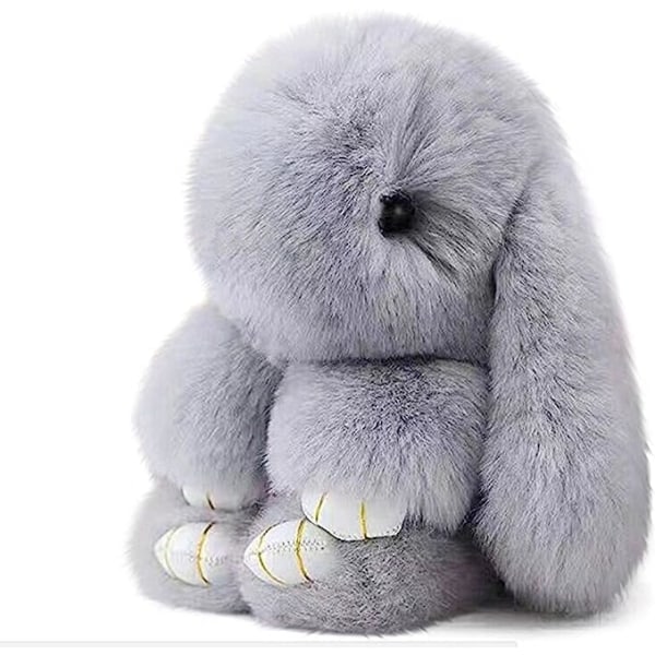 Blød Kanin Nøglering Sød Plys Kanin Nøgleringe Dame Taske Pom Pom Dejlig Nøglering IC