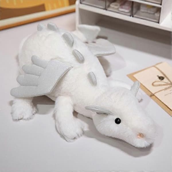 Snödrake 50 cm Plyschleksak - Lyxigt Mjuk, Perfekt för Barn & Fantasyfans