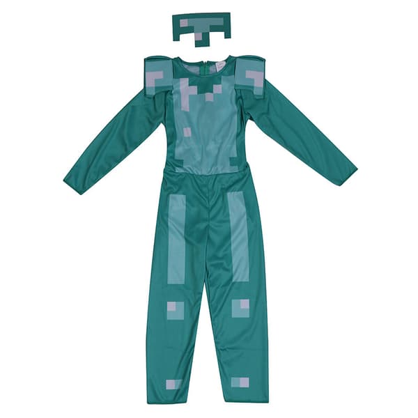 Minecraft Halloween barnföreställning kostym diamantrustning spel rollspel partyklänning rustningsdräkt Blue armor XL