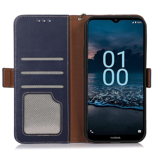 Nokia C22 Wallet Case Ægte Læder Stand Folio Telefon Cover