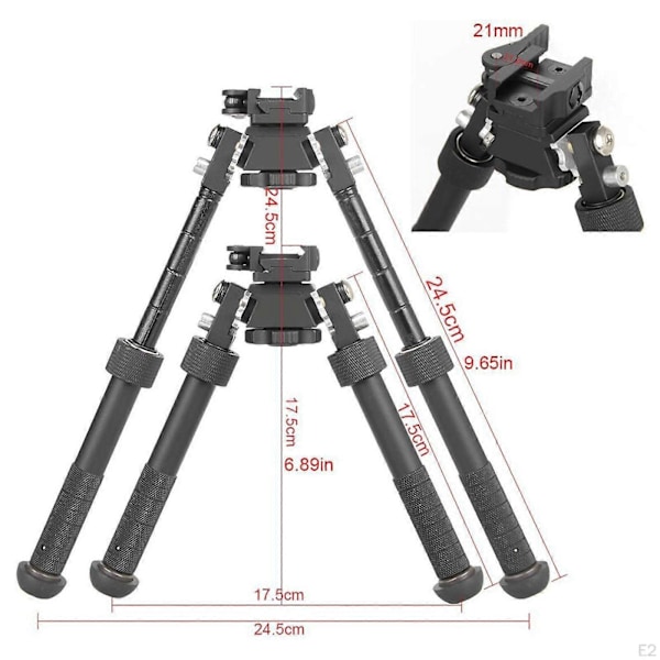 Vippbar Legering Bipod Kraftig Uttrekkbar for Fotturer Klatring