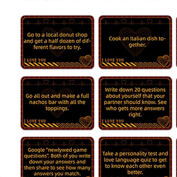 50 stk. Samtalekort til par Gaver Date Night Kortspil til bryllupper