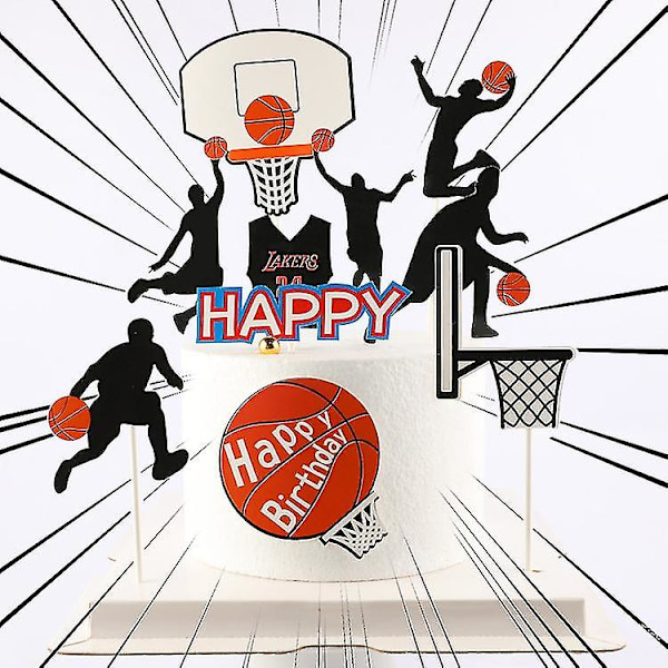 Tårtdekoration Basketboll Födelsedag, 6 Delar Tårtdekoration, Sporttema Tårtdekoration, Tårtdekoration (FMY)