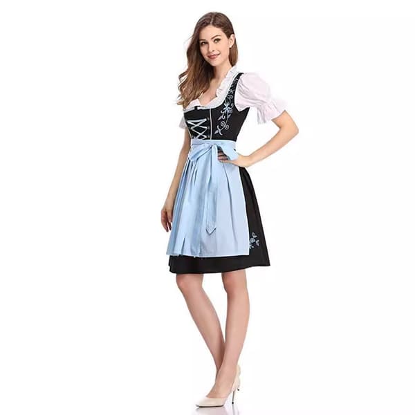 Bavarian Dirndl Kjole Traditionel Oktoberfest Kostume til Kvinder pink M=36