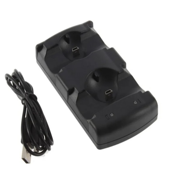Dobbelt Opladningsholder Dock Opladningsstativ + USB Strømkabel til Playstation Dualshock 3 PS3 Gamepad Controller Move Navigation