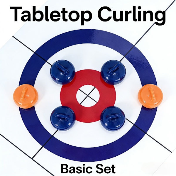 Mini Bords-Curling Spelset med 8 Stenar Desktop Curling Game