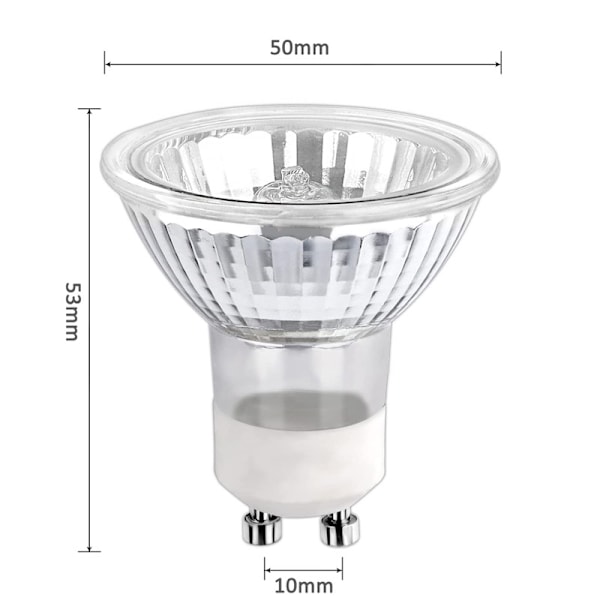 GU10 halogenlamper 35W dimbar, 220V GU10 halogenstrålkastare 2 stift, 400 LM, 2800K varm med (3 stk, hvit)