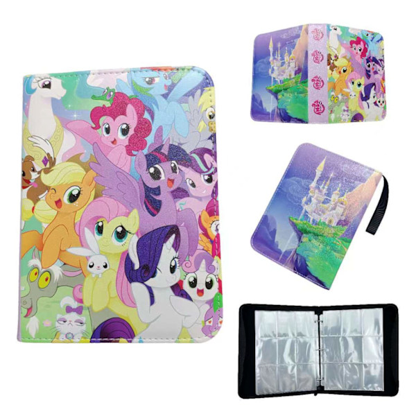 Kortalbum förvaringsalbum högkvalitativt lösbladigt samlingsalbum samlingsalbum kortficka innersida ins 9 grids, 50 pages, 900 card slots 13 pictures of my little pony