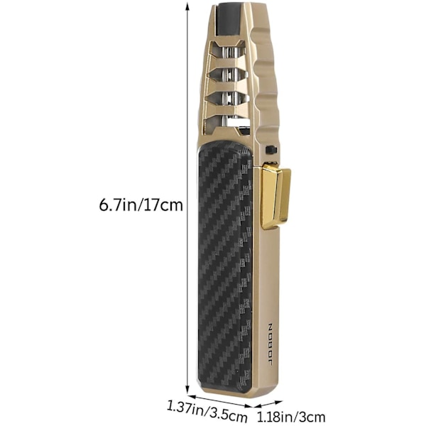 Turbine Torch Lighter Jet Flame Solar Beam Torch Jordens Varmeste Lommelygte Vindtæt - Sort Kulfiber