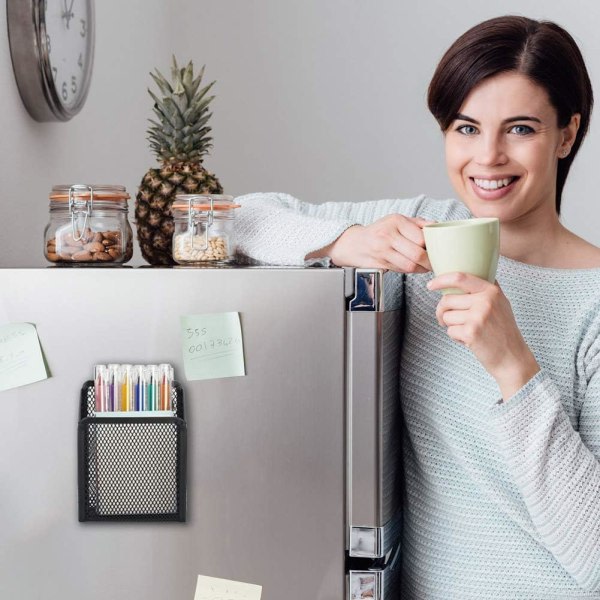 Magnetisk pennhållare - Ekstra sterke magneter mesh Perfekt for tilbehør til whiteboard, kjøleskap og skap