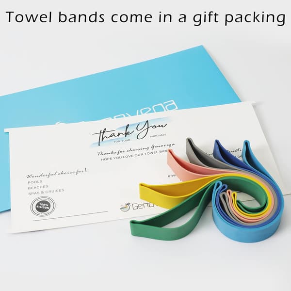 Strandstolsclips Band för handduk (6-pack) Gummi elastisk tjock