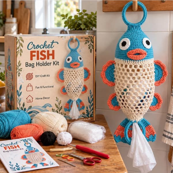 DIY Virkat Djurväska-hållarkit - Handgjord påsorganisator för barn DIY Material Kit Long-eared rabbit
