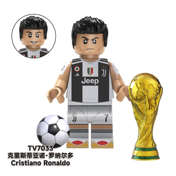 Fodboldserie stjerne VM-kamp minifigurer børnelegetøj samling byggeklodser pose TV7038