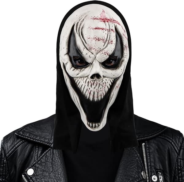 Skummel Halloween-maske for voksne Latex Horror Scream Ansiktskostyme Tilbehør Prop 20x30cm
