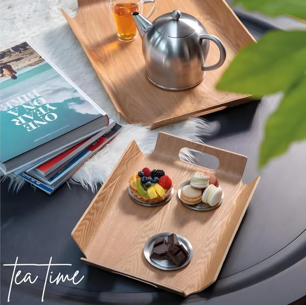 Serveringsbræt Rektangulært Træ Brun 287x398x44mm