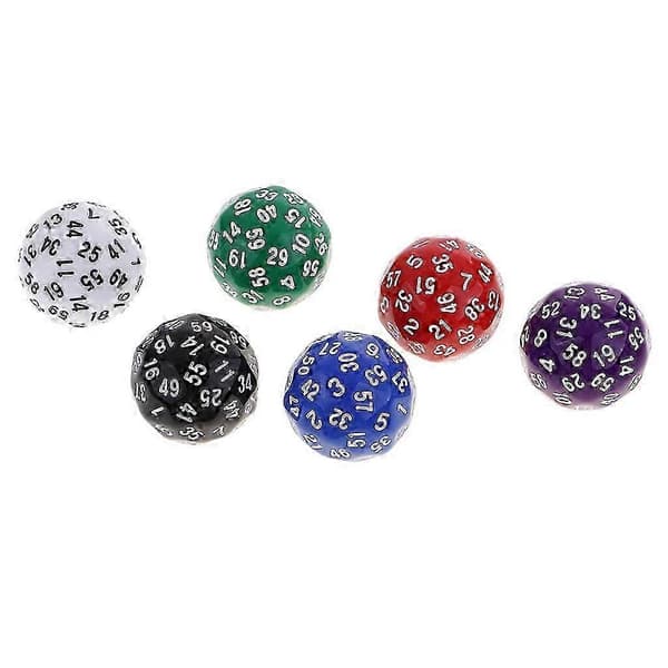 6x 60-sivuista noppaa D60 Polyhedral noppaa RPG-lautapeliin