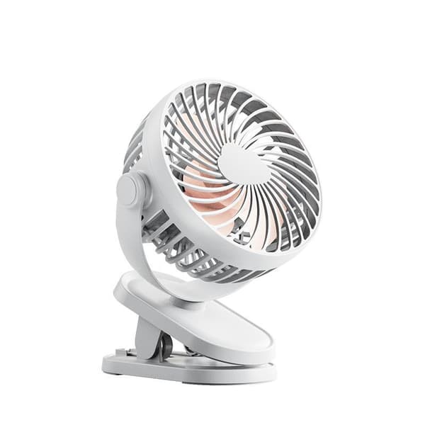 Ventilator med Klemme - Genopladelig Bærbar Ventilator med Batteri white