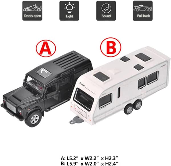 Legetøjs Camper SUV Trailer Træk RV Camper Legetøj til Drenge Støbt Lastbil Modelbil