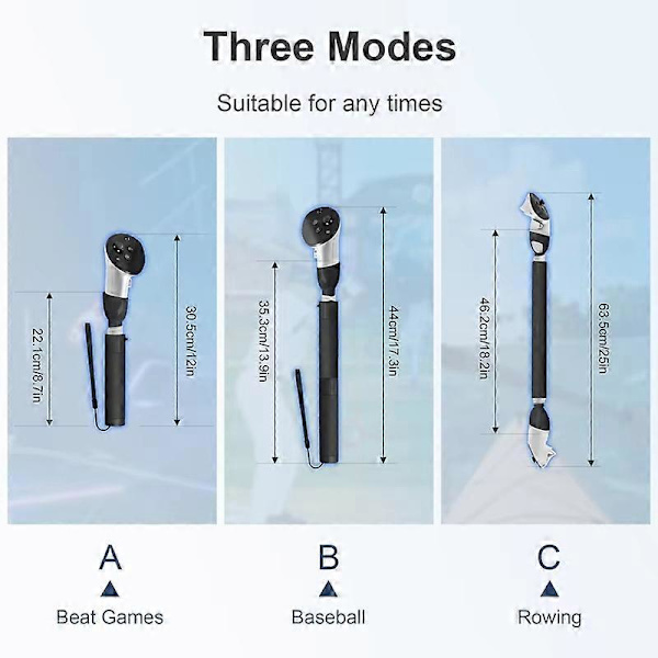 DEVASO Til Meta Quest 3S / 3 Spil Lyssværd Golfspil Forlængerstang Baseball Grip Tilbehør