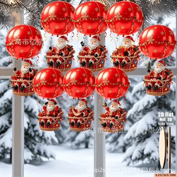 Træ juleluftballon julemand hængende ornament boligindretning 24pcs