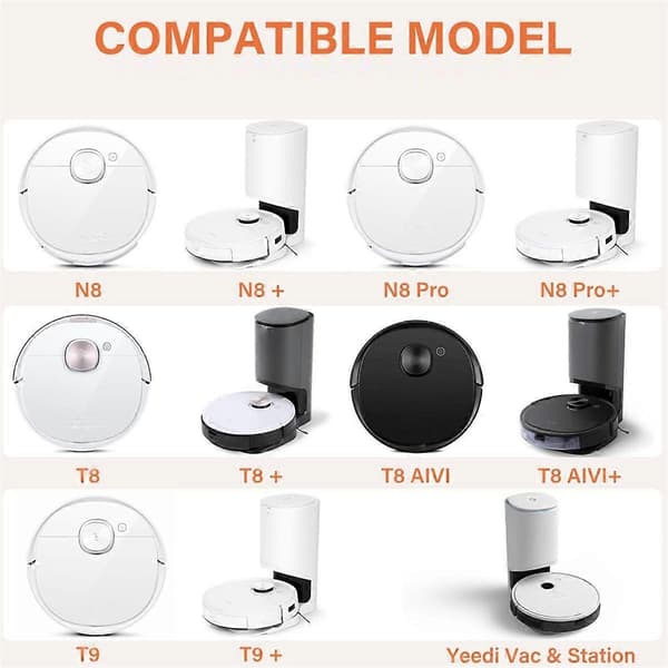 Reservedele Tilbehør til Deebot N8/N8 Pro/N8 Pro+/T8/T8+/T8 /T8 Max/T9/T9+ Støvsuger
