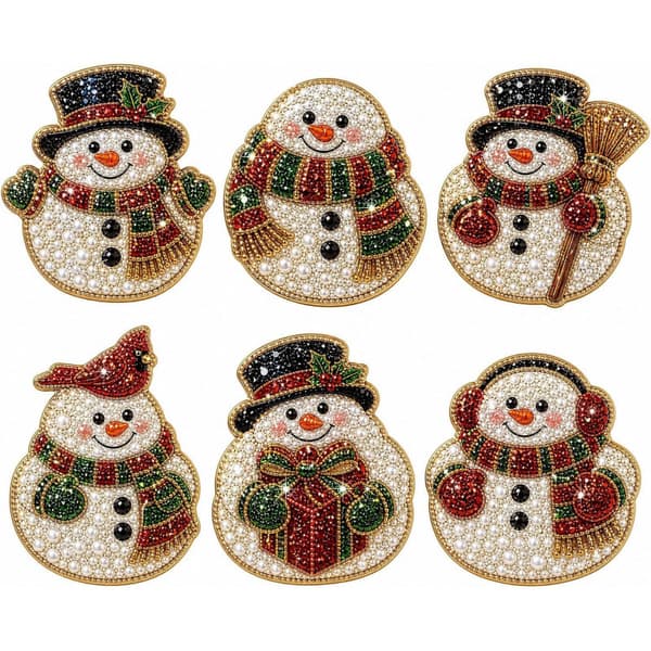 Halloween Pumpa Katt Spöke Pärla Diamant Kylskåpsmagnet Set DIY Pärl Kylskåpsmagneter 6-Piece Pack