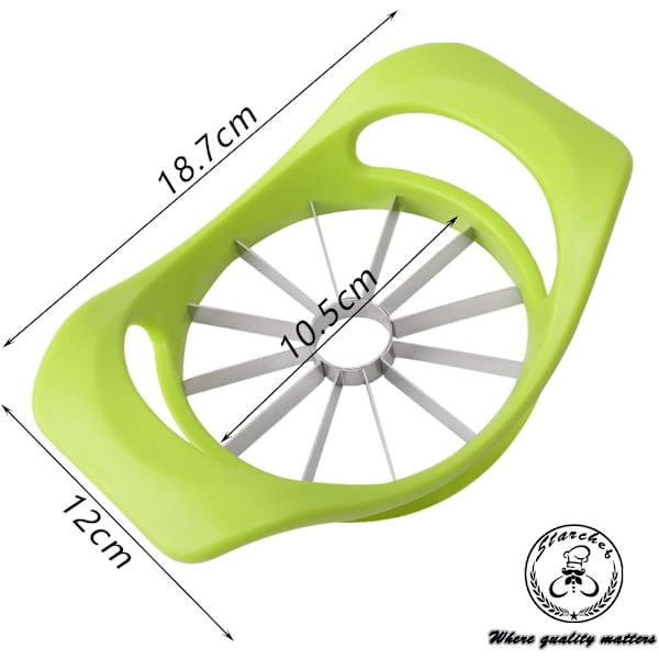 Omenanjakaja, -viipaloija, -erotin, -ydinpoistaja, Ruostumaton Teräs, Päärynä, Hedelmä, Ergonomiset Kahvat (12 Viipaletta)