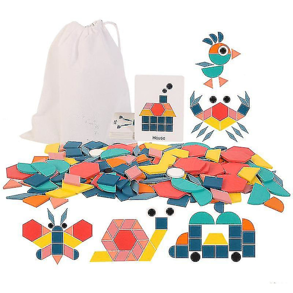 180 st S, Tangram Mönster Bs Set för Barn